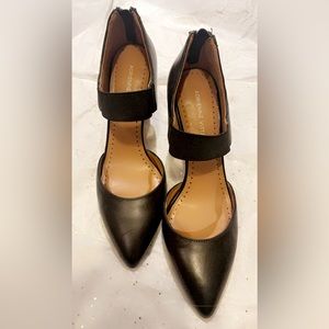 Black pumps with ankle straps